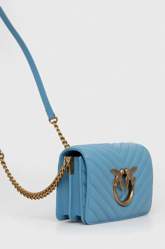 Шкіряна сумочка Pinko блакитний