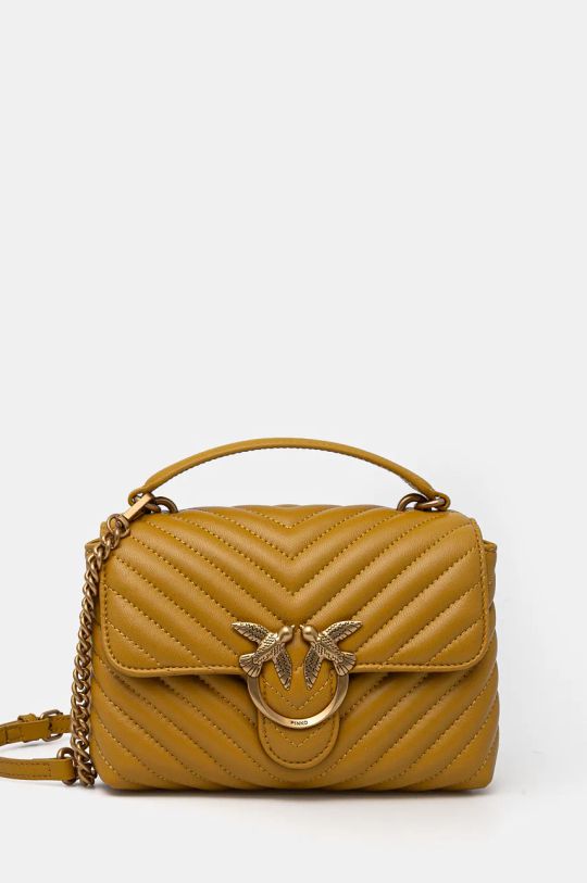 Pinko borsa a mano in pelle pelle fiore giallo 100044.A0GK