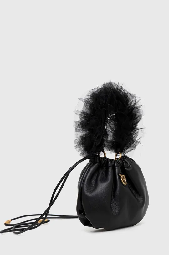 Δερμάτινη τσάντα Pinko μαύρο