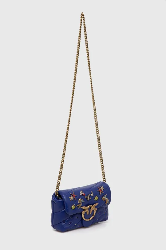 Кожаная сумочка Pinko голубой