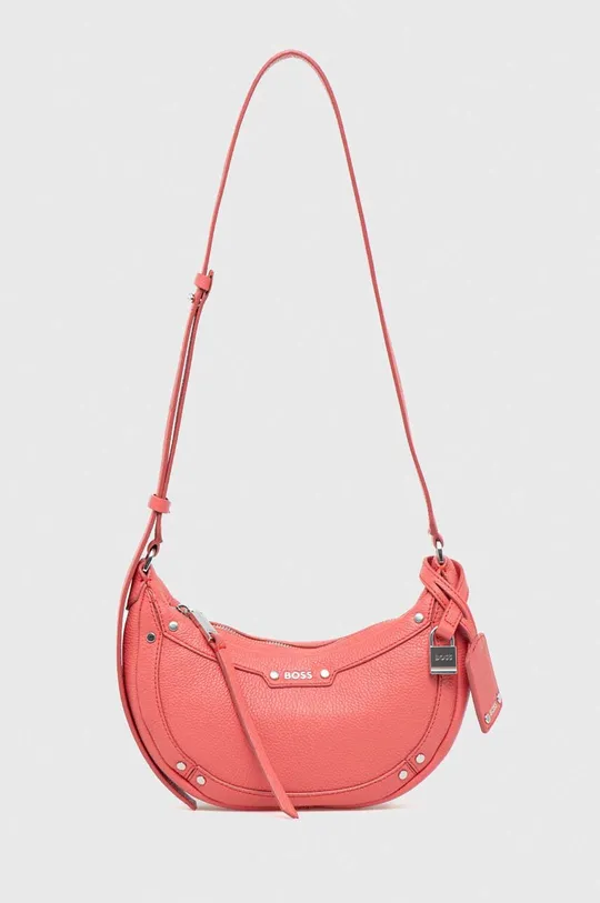 Δερμάτινη τσάντα BOSS ροζ