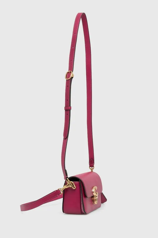 Кожаная сумочка Coach Studio Baguette розовый