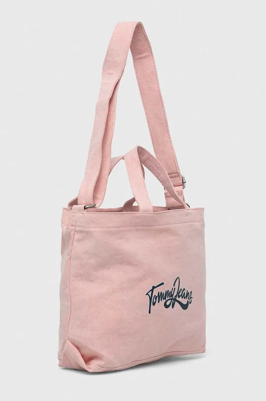 Βαμβακερή τσάντα Tommy Jeans ροζ