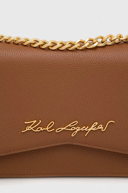 καφέ Δερμάτινη τσάντα Karl Lagerfeld
