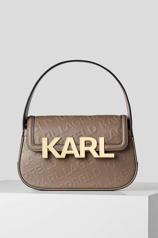 smeđa Kožna torba Karl Lagerfeld Ženski