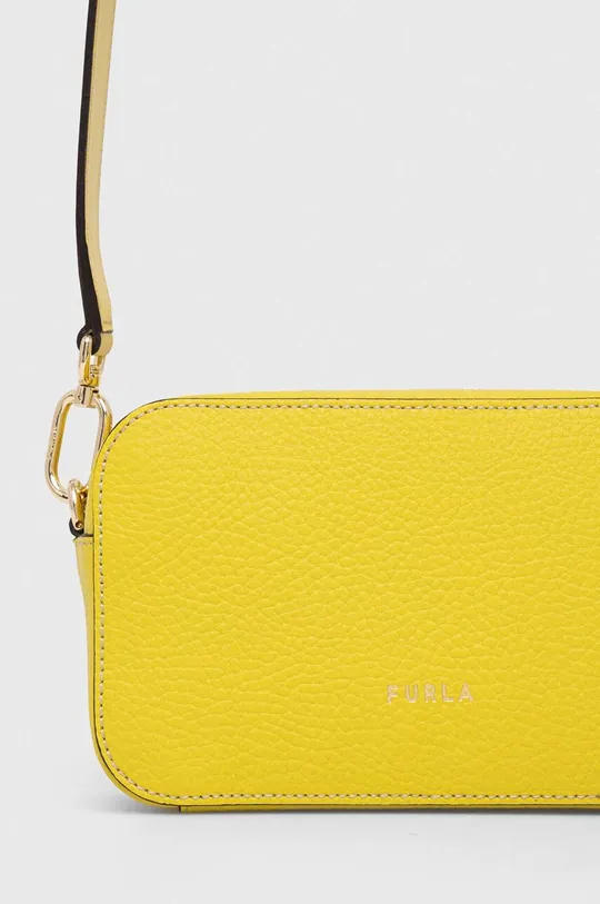κίτρινο Δερμάτινη τσάντα Furla Primula
