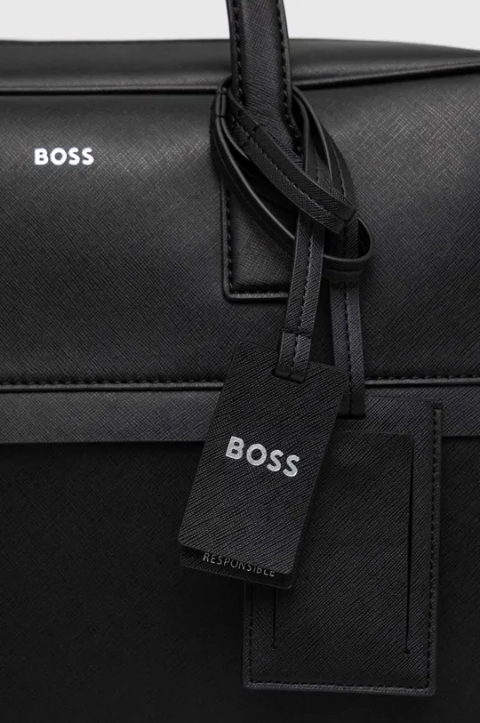 μαύρο Δερμάτινη τσάντα φορητού υπολογιστή BOSS
