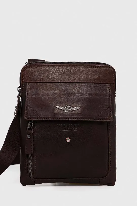 коричневий Шкіряна сумка Aeronautica Militare Чоловічий