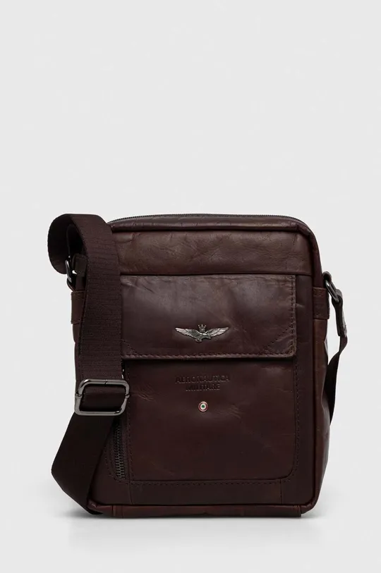коричневий Шкіряна сумка Aeronautica Militare Чоловічий