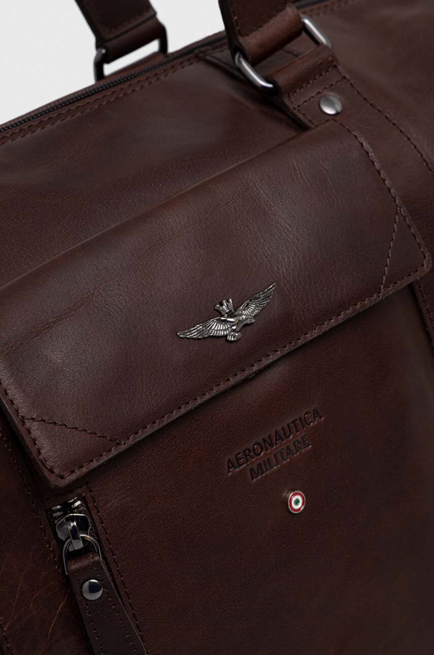 Шкіряна сумка Aeronautica Militare колір коричневий | ANSWEAR.ua