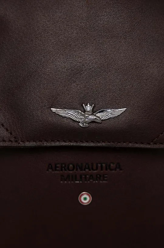 rjava Usnjena torbica za okoli pasu Aeronautica Militare