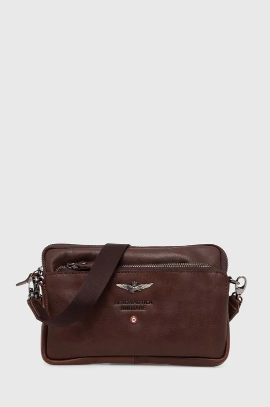 коричневый Кожаная сумка Aeronautica Militare Мужской