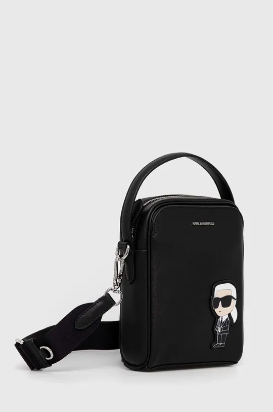 Kožená taška Karl Lagerfeld čierna