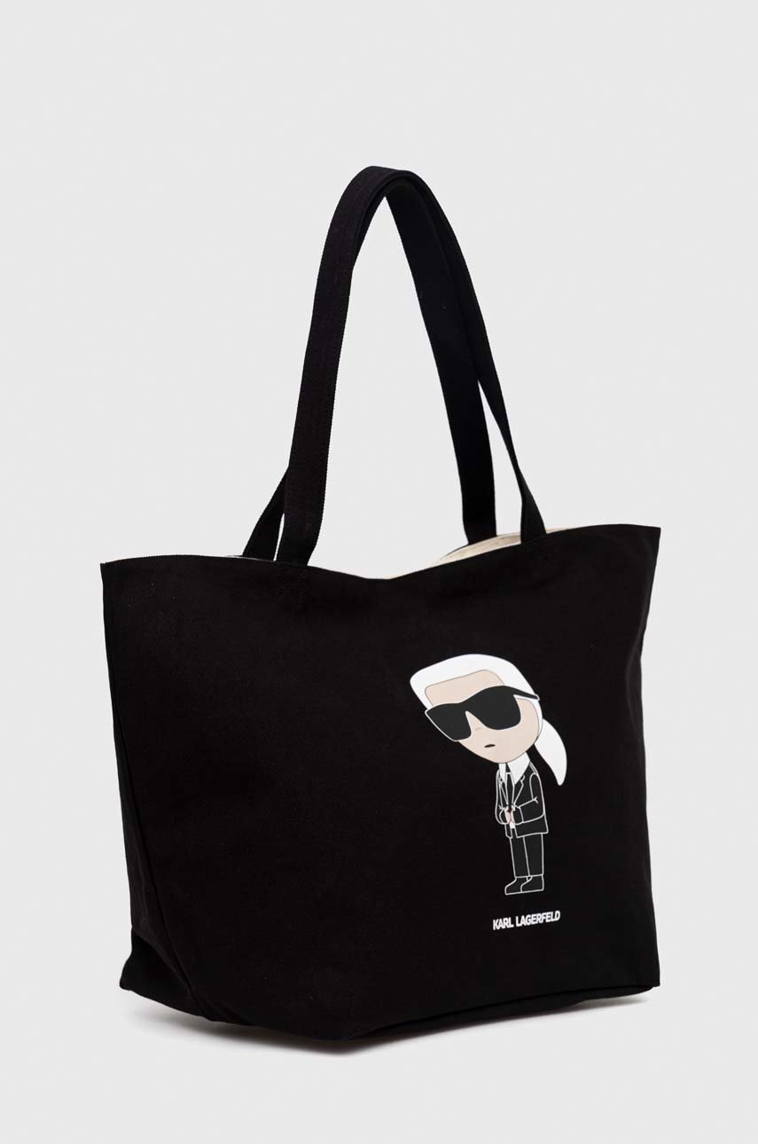Karl Lagerfeld torebka bawełniana czarny