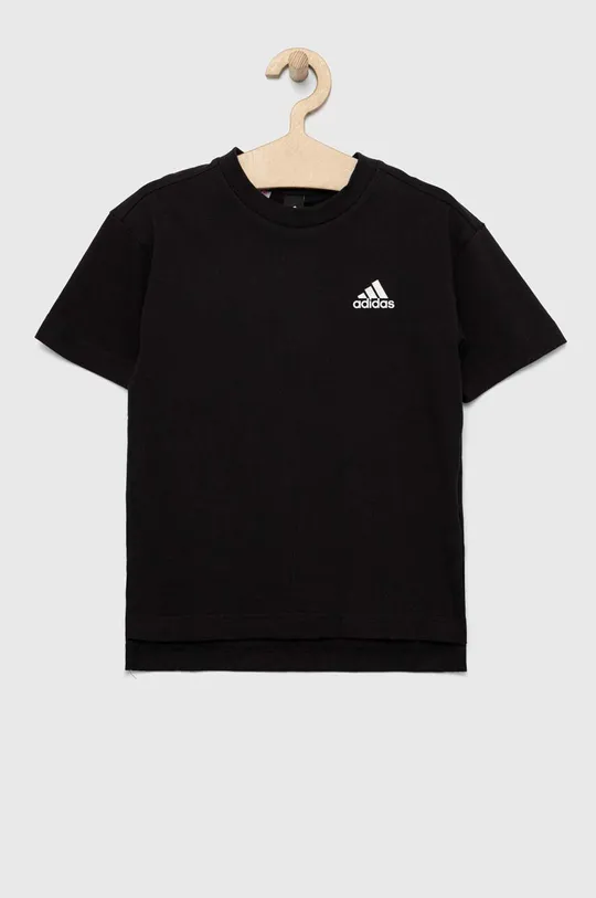 Παιδικό βαμβακερό μπλουζάκι adidas μαύρο