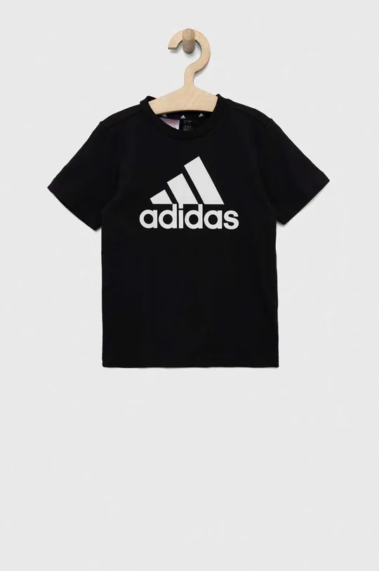 Детская хлопковая футболка adidas LK BL CO чёрный