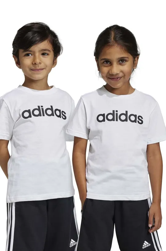 білий Дитяча бавовняна футболка adidas LK LIN CO Для хлопчиків