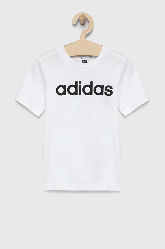 biały adidas t-shirt bawełniany dziecięcy LK LIN CO Chłopięcy