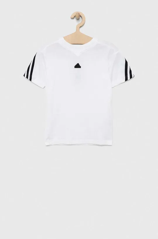 Otroška bombažna kratka majica adidas U FI 3S bela