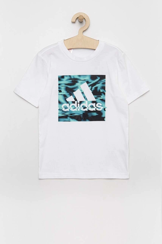 adidas t-shirt bawełniany dziecięcy biały