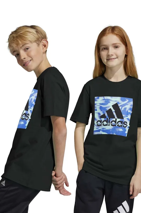 czarny adidas t-shirt bawełniany dziecięcy Chłopięcy