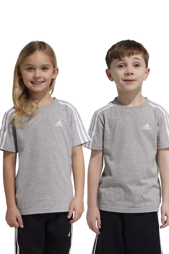 γκρί Παιδικό βαμβακερό μπλουζάκι adidas LK 3S CO Για αγόρια