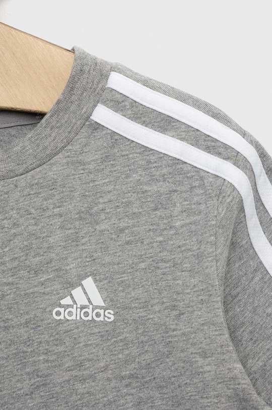 szary adidas t-shirt bawełniany dziecięcy LK 3S CO