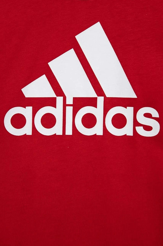 червоний Дитяча бавовняна футболка adidas U BL