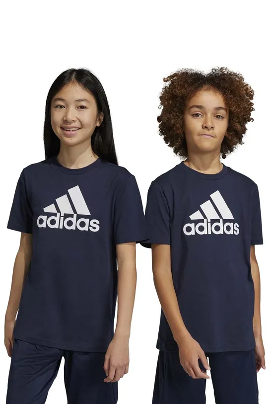 granatowy adidas t-shirt bawełniany dziecięcy U BL Chłopięcy