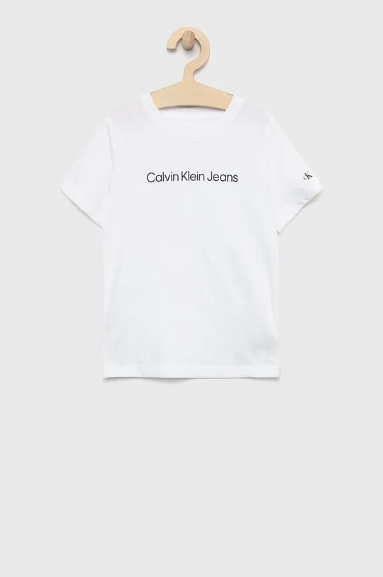 Παιδικό βαμβακερό μπλουζάκι Calvin Klein Jeans 2-pack λευκό