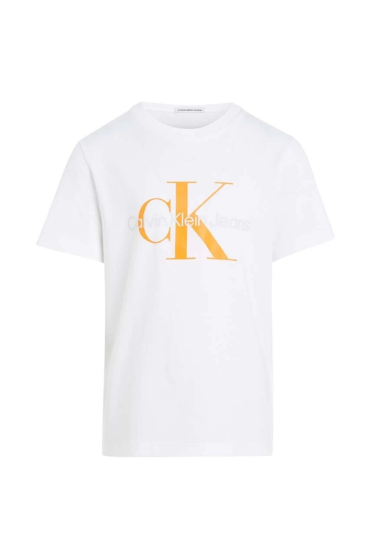 biały Calvin Klein Jeans t-shirt bawełniany dziecięcy Chłopięcy