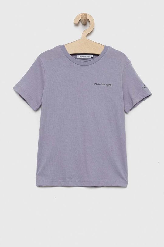 fialová Dětské bavlněné tričko Calvin Klein Jeans Chlapecký
