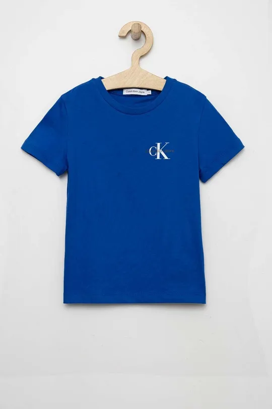 modrá Dětské bavlněné tričko Calvin Klein Jeans Chlapecký