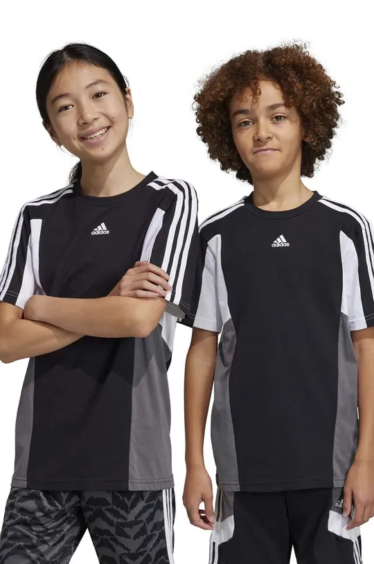 чёрный Детская хлопковая футболка adidas U 3S CB TEE Для мальчиков