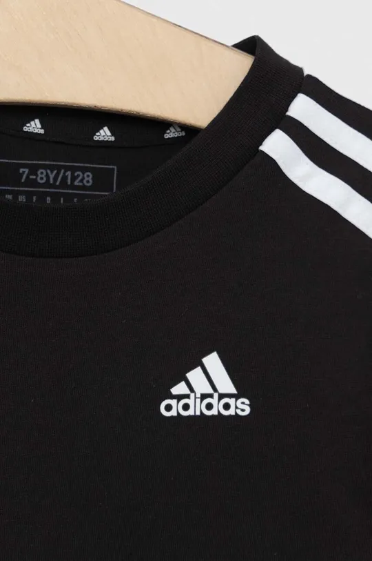 črna Otroška bombažna kratka majica adidas U 3S