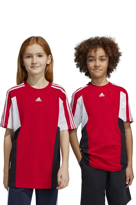 κόκκινο Παιδικό βαμβακερό μπλουζάκι adidas U 3S CB TEE Για αγόρια