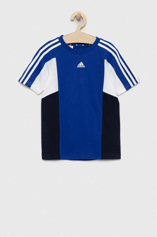 Detské bavlnené tričko adidas U 3S CB TEE tmavomodrá