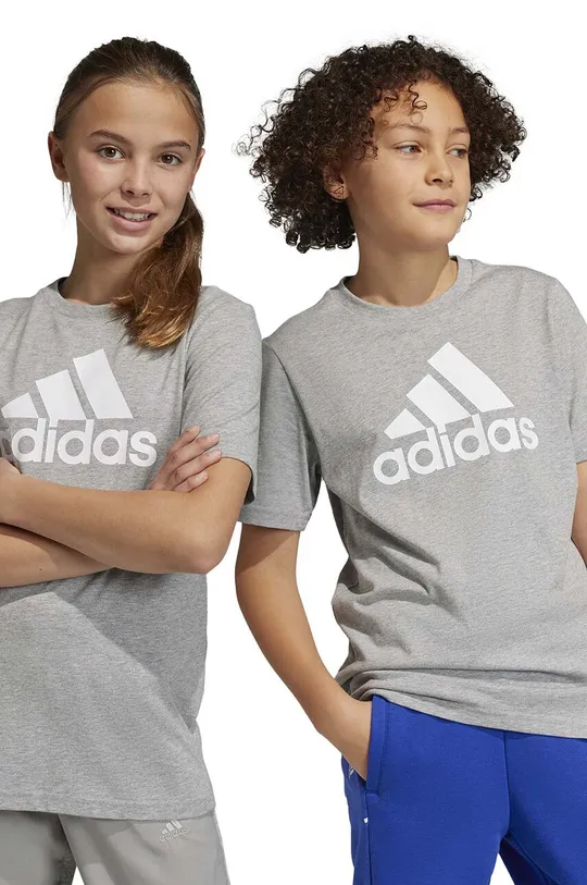 sivá Detské bavlnené tričko adidas U BL Chlapčenský