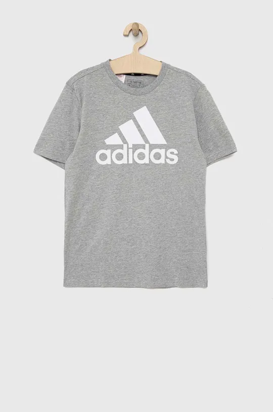 Dječja pamučna majica kratkih rukava adidas U BL siva