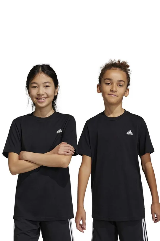 crna Dječja pamučna majica kratkih rukava adidas U SL Za dječake