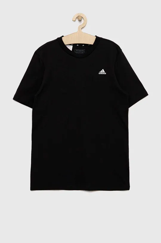 Дитяча бавовняна футболка adidas U SL чорний