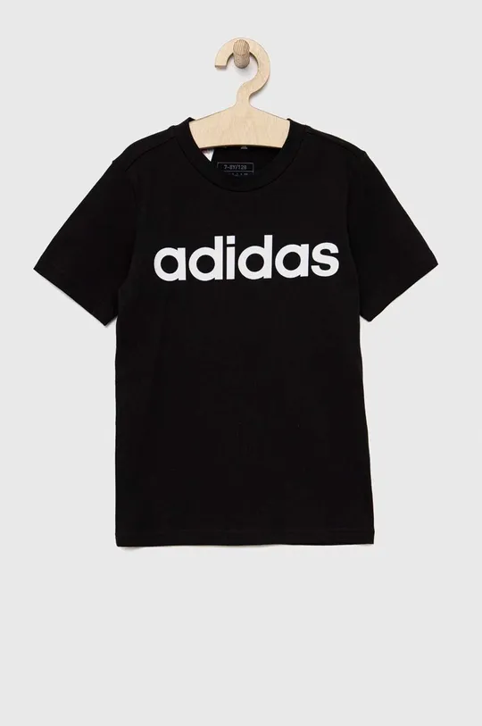 Dječja pamučna majica kratkih rukava adidas U LIN crna