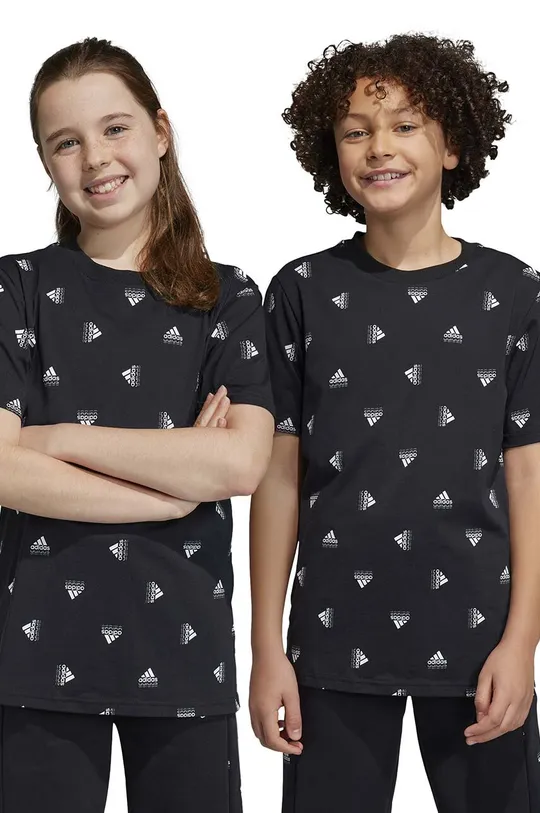 μαύρο Παιδικό βαμβακερό μπλουζάκι adidas U BLUV TEE Για αγόρια