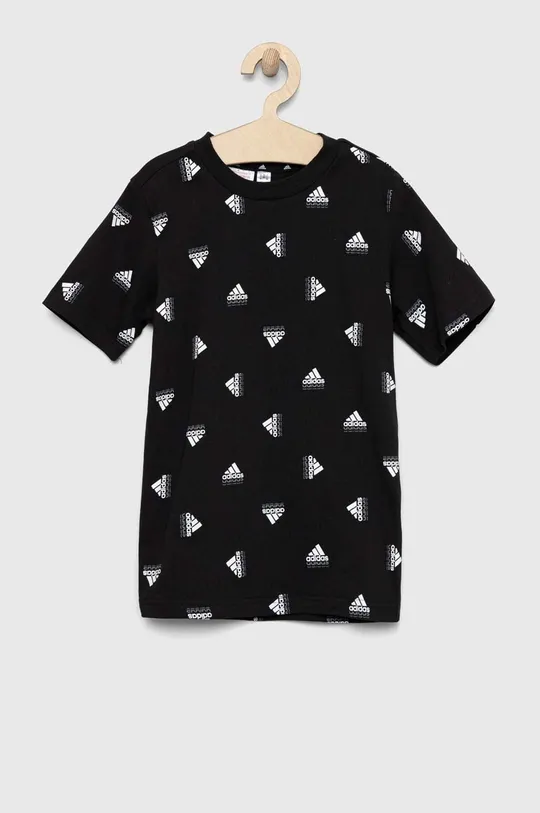Otroška bombažna kratka majica adidas U BLUV TEE črna