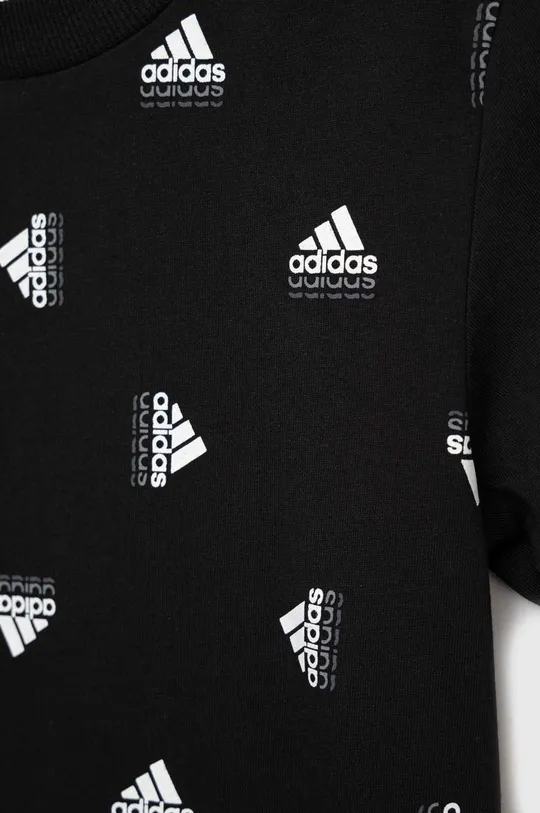 črna Otroška bombažna kratka majica adidas U BLUV TEE