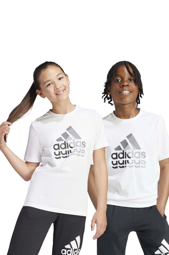 biały adidas t-shirt bawełniany dziecięcy Chłopięcy