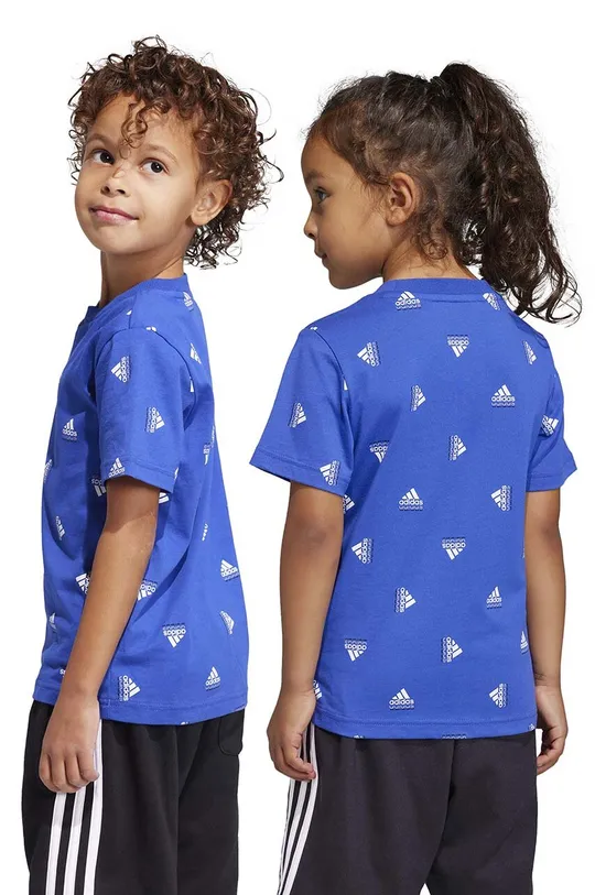 Παιδικό βαμβακερό μπλουζάκι adidas LK BLUV CO Για αγόρια