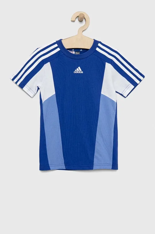 Дитяча бавовняна футболка adidas LK CB CO TEE блакитний