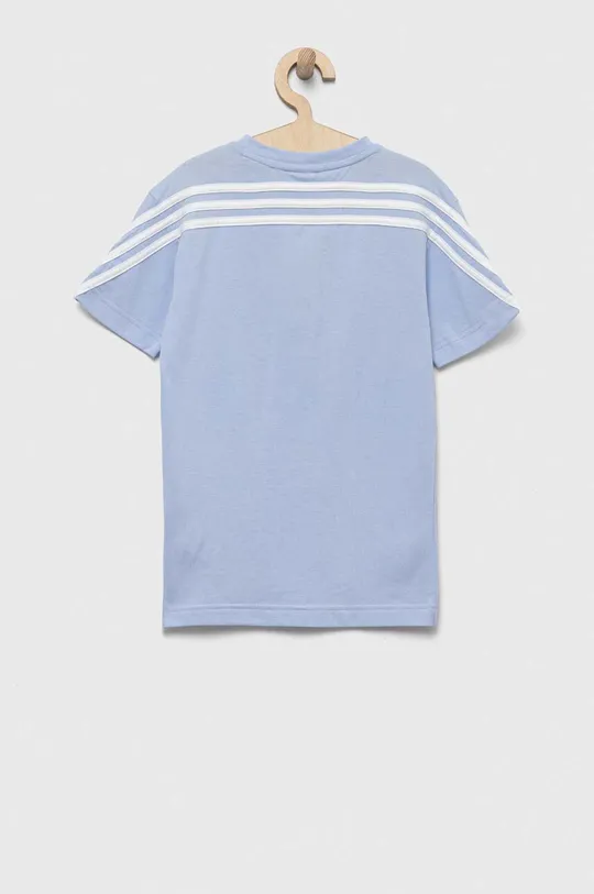 Дитяча бавовняна футболка adidas U FI 3S блакитний
