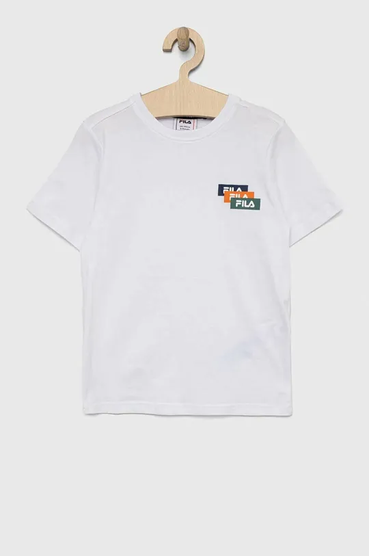 biały Fila t-shirt bawełniany dziecięcy Chłopięcy